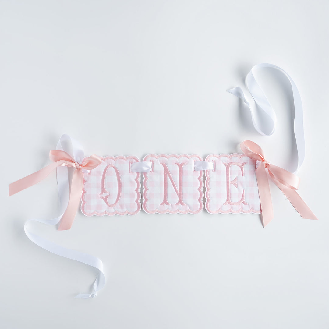 3 Piece ONE Banner: Little Pink Check
