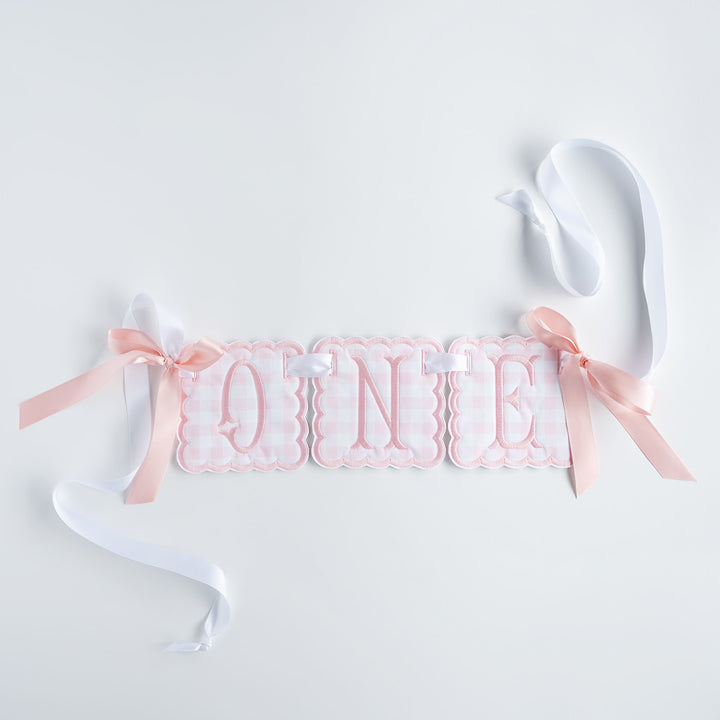 3 Piece ONE Banner: Little Pink Check