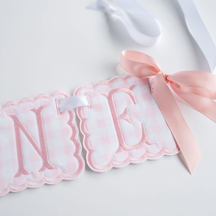 3 Piece ONE Banner: Little Pink Check