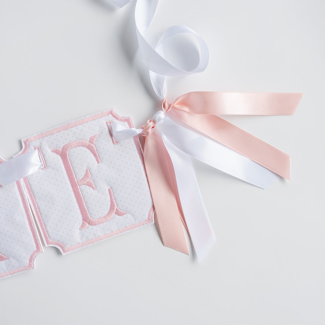 3 Piece ONE Banner: Pink Bitty Dot