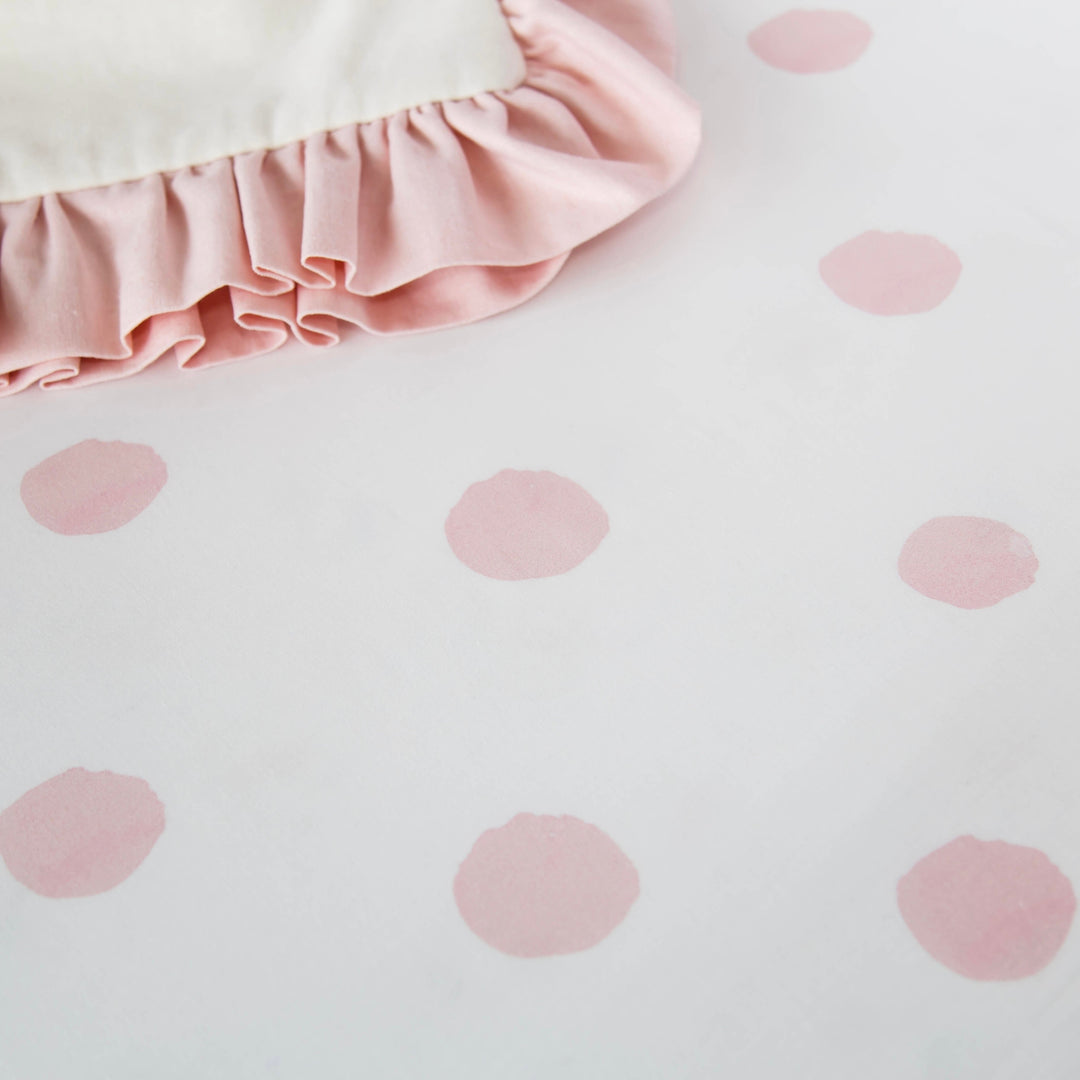 Pink Watercolor Dot Standard Crib Sheet
