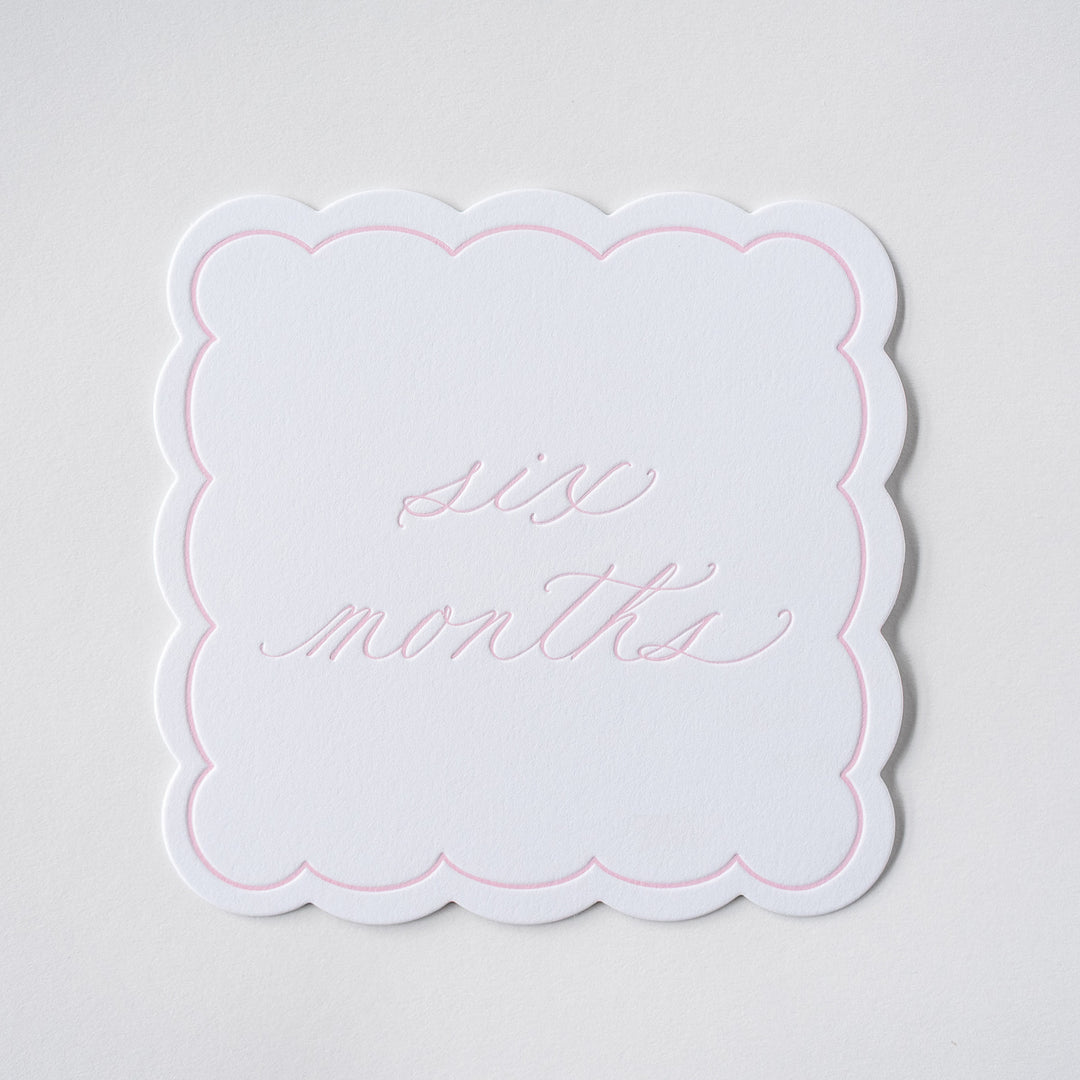 Letterpressed Monthly Markers in Pink