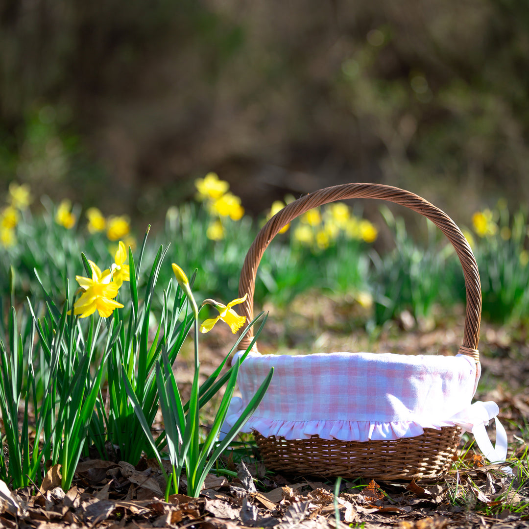 Little Pink Check Easter Basket Bow