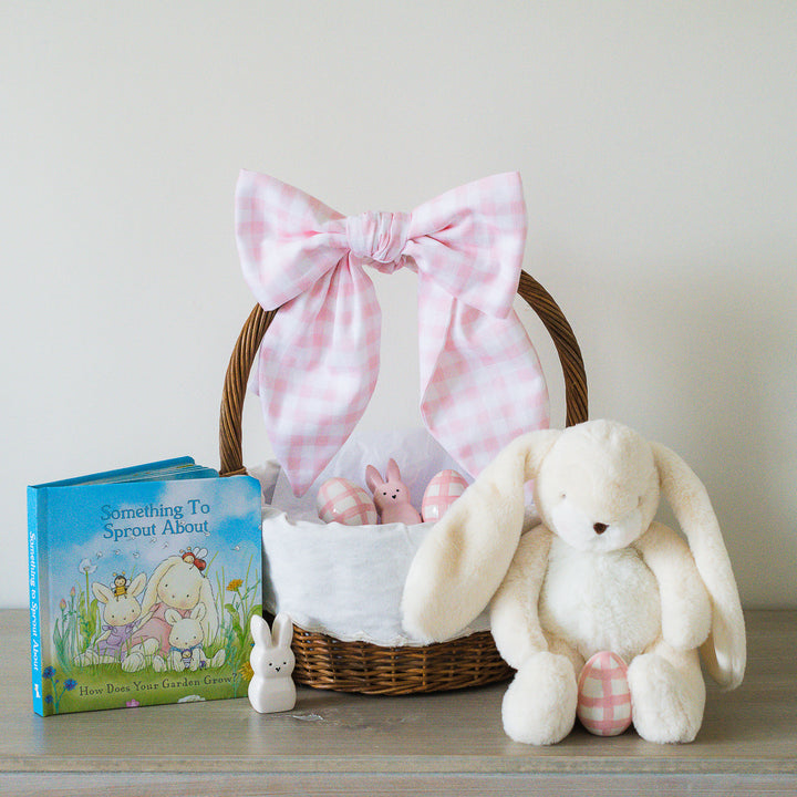 Little Pink Check Easter Basket Bow