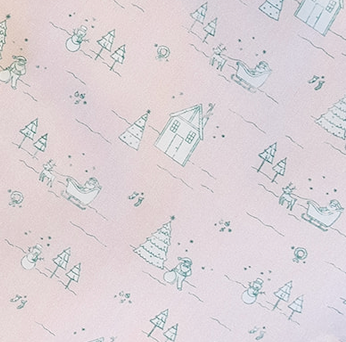 Pink Christmas Village Heirloom Santa Sack