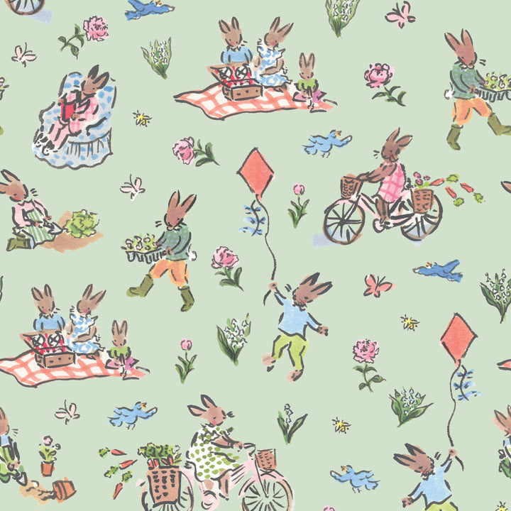 Dogwood Hill Spring Bunnies Cinch Liner (fits Pottery Barn Sabrina basket)