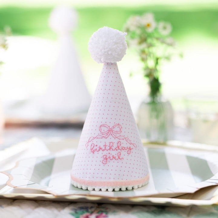 Birthday Girl Bow Hand Stitched Party Hat