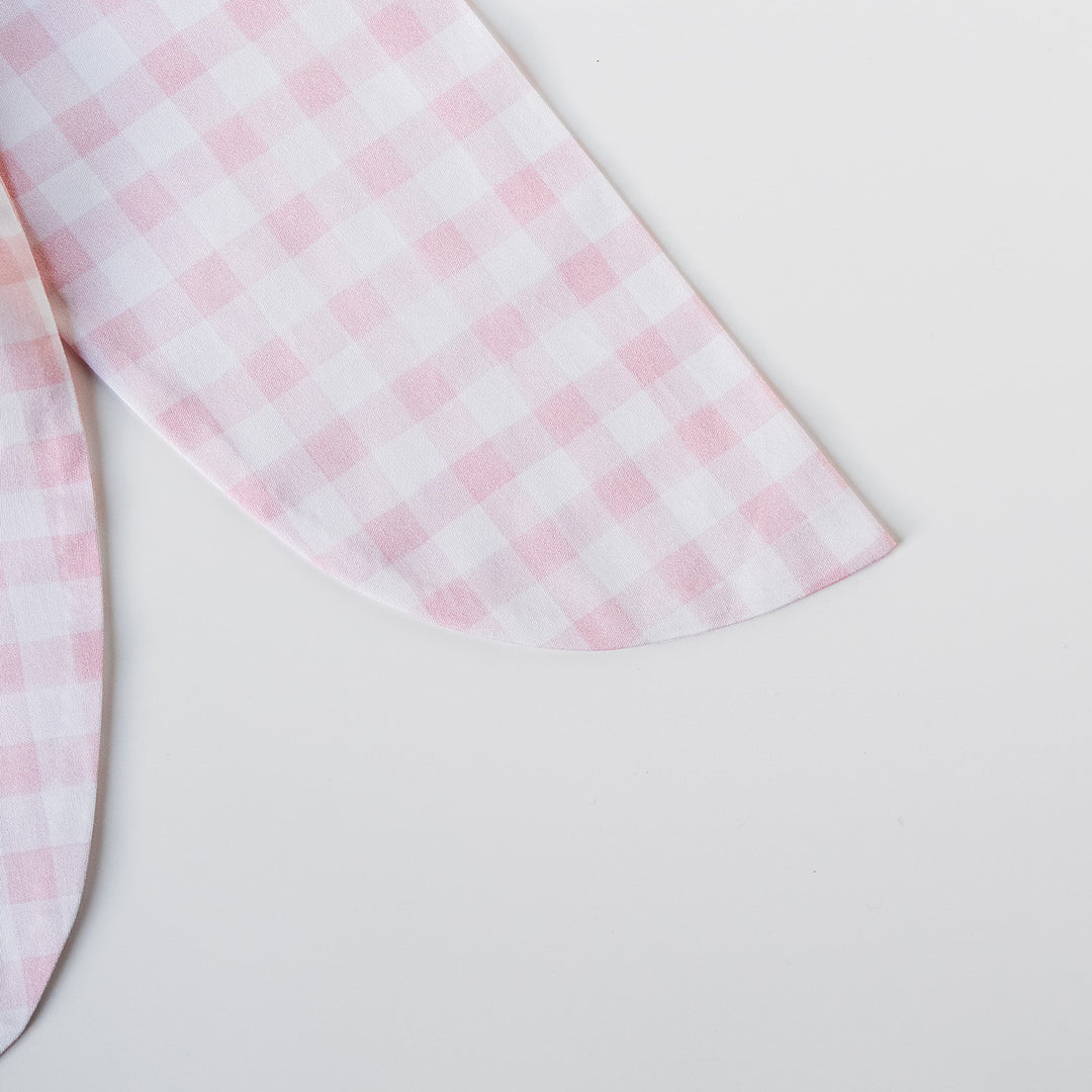 Little Pink Check Bow Topper