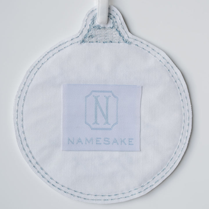 Little Blue Check Monogram Ornament