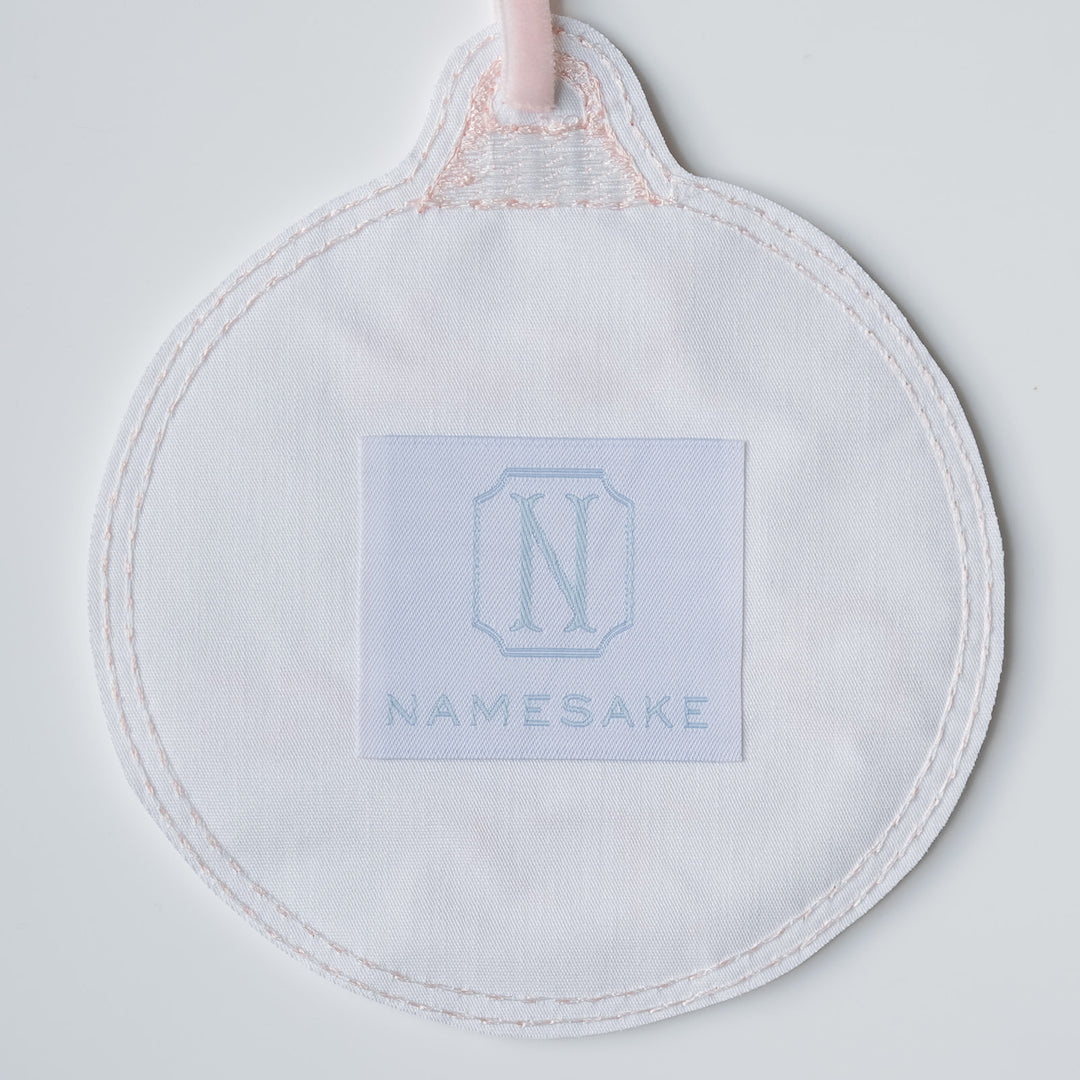 Little Pink Check Monogram Ornament