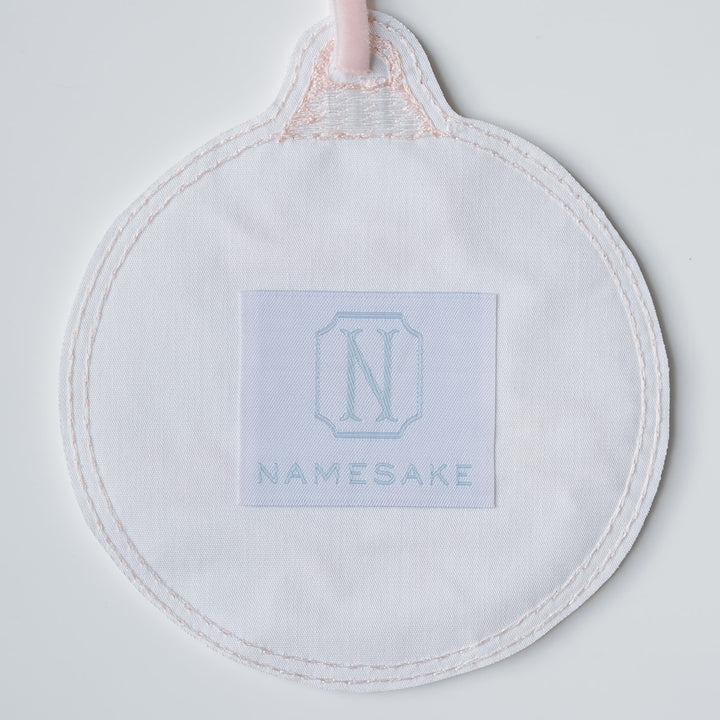 Little Pink Check Monogram Ornament