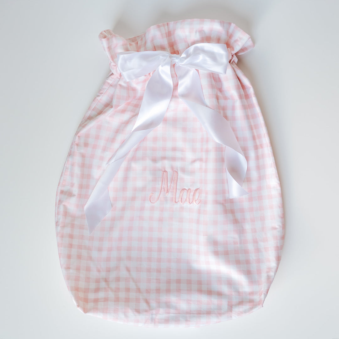 Little Pink Check Heirloom Santa Sack