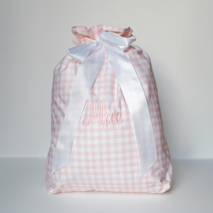 Little Pink Check Heirloom Santa Sack