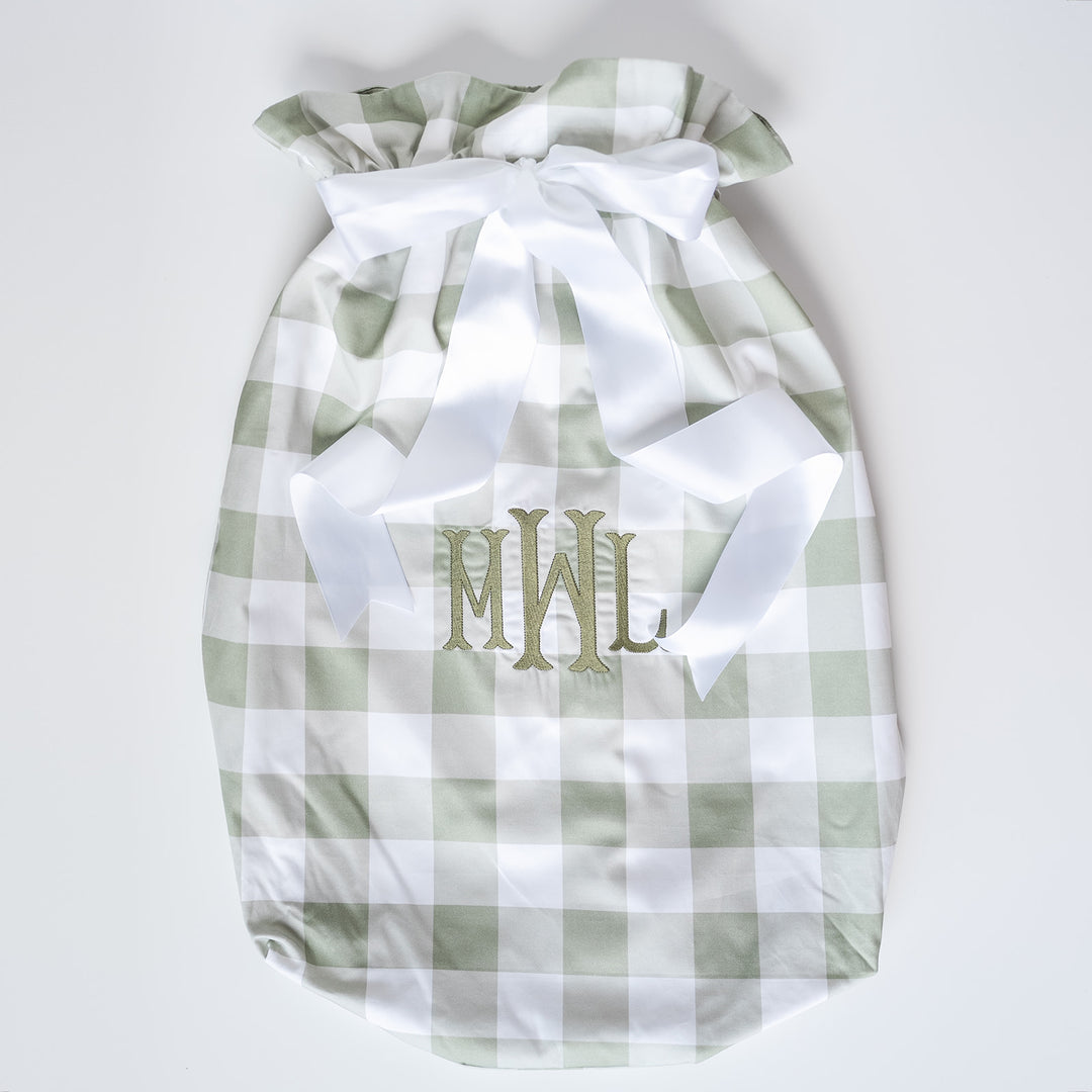 Green Buffalo Check Heirloom Santa Sack
