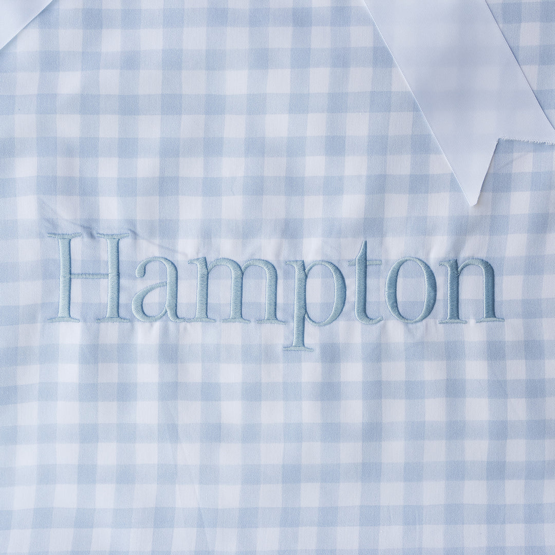 Little Blue Check Heirloom Santa Sack