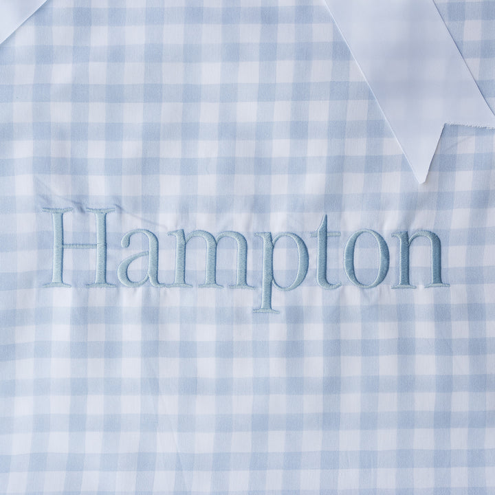 Little Blue Check Heirloom Santa Sack