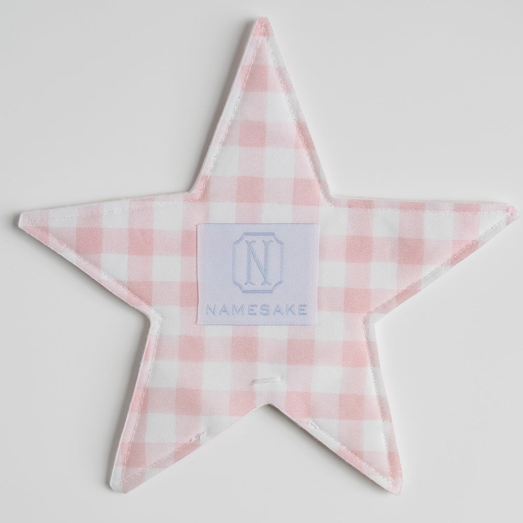 Little Pink Check Check Star Topper