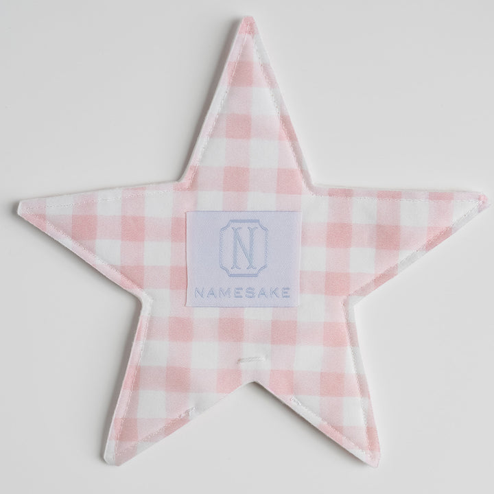 Little Pink Check Check Star Topper