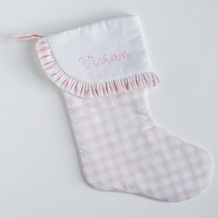 Little Pink Check Heirloom Christmas Stocking