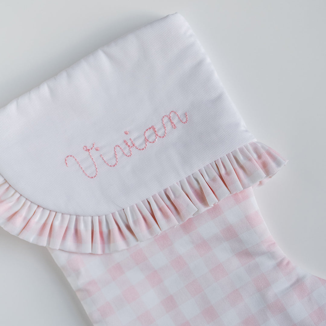 Little Pink Check Heirloom Christmas Stocking