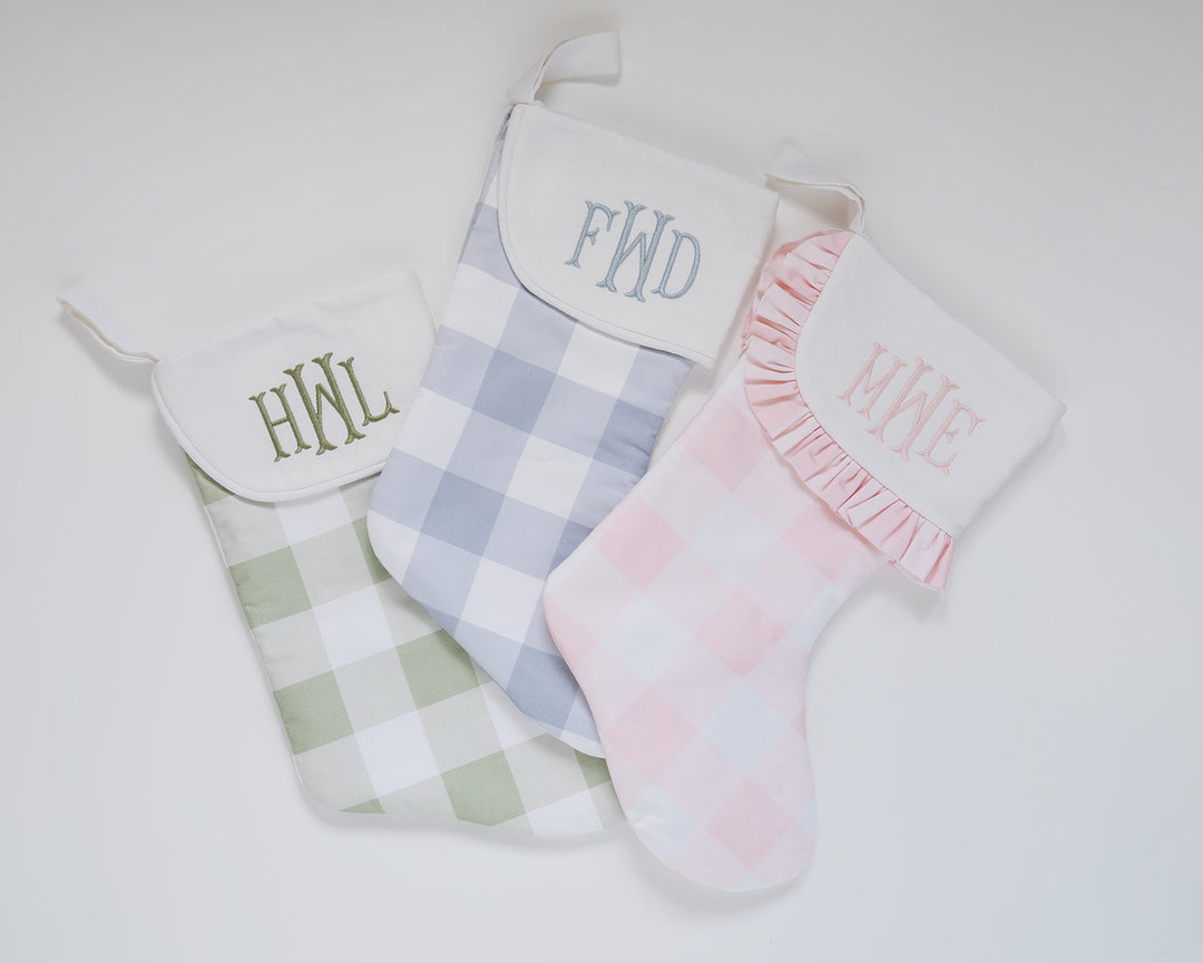 Blue Buffalo Check Heirloom Christmas Stocking