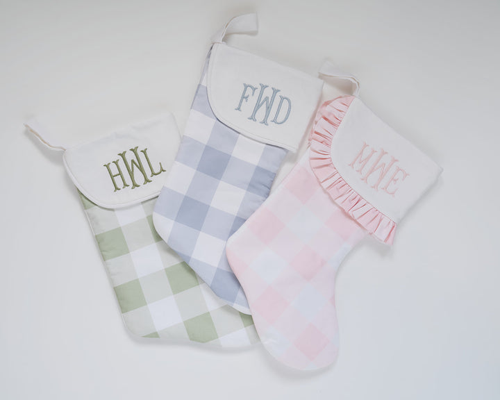 Blue Buffalo Check Heirloom Christmas Stocking