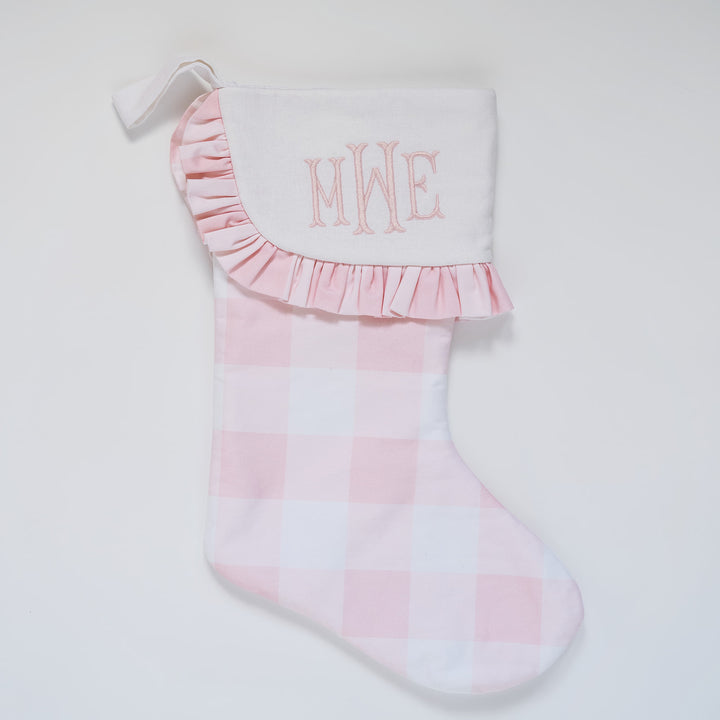 Pink Buffalo Check Heirloom Christmas Stocking