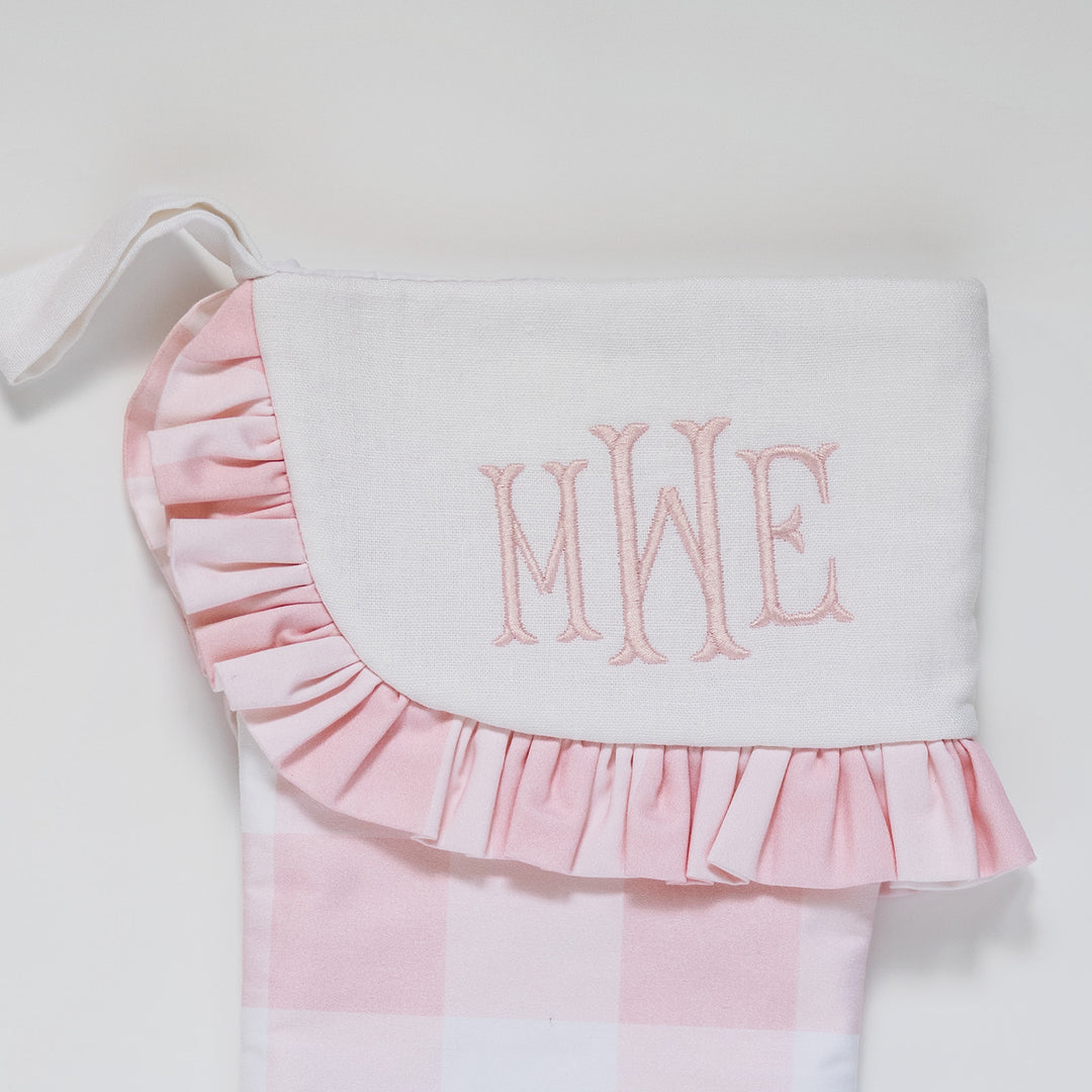 Pink Buffalo Check Heirloom Christmas Stocking