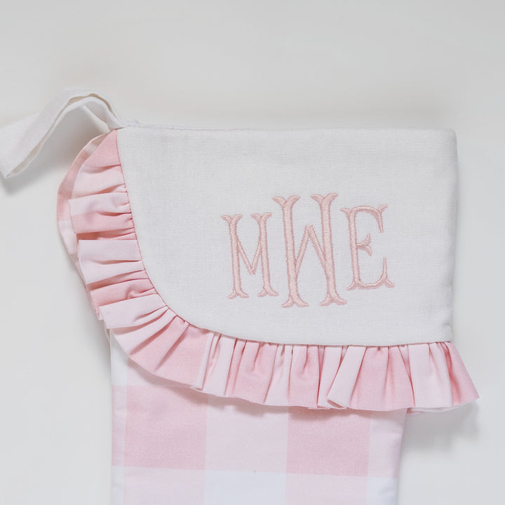 Pink Buffalo Check Heirloom Christmas Stocking