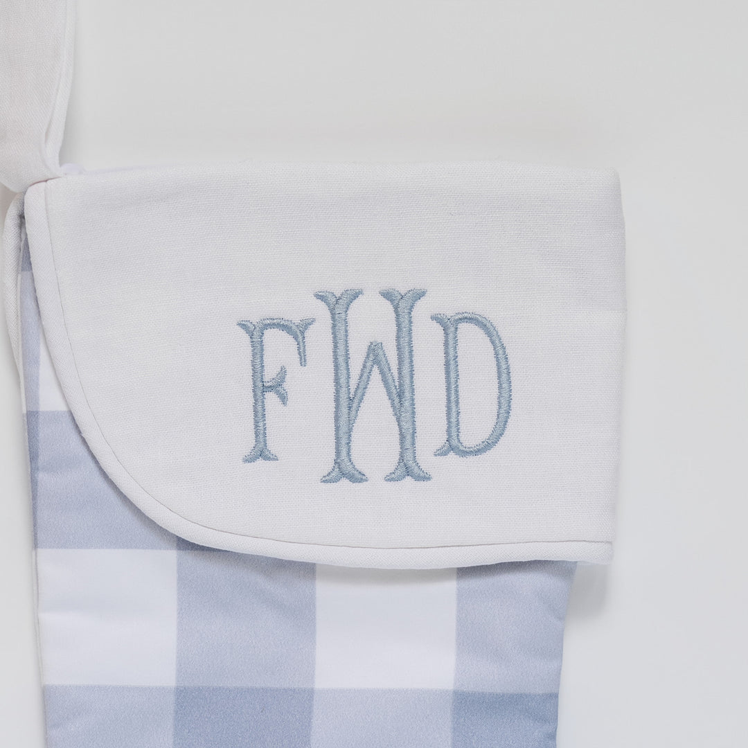 Blue Buffalo Check Heirloom Christmas Stocking