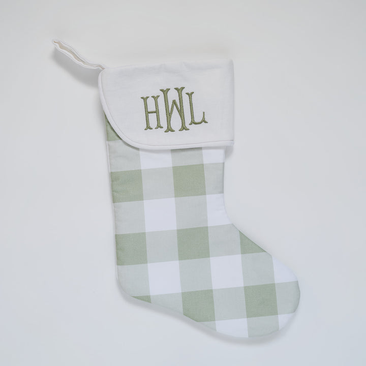 Green Buffalo Check Heirloom Christmas Stocking