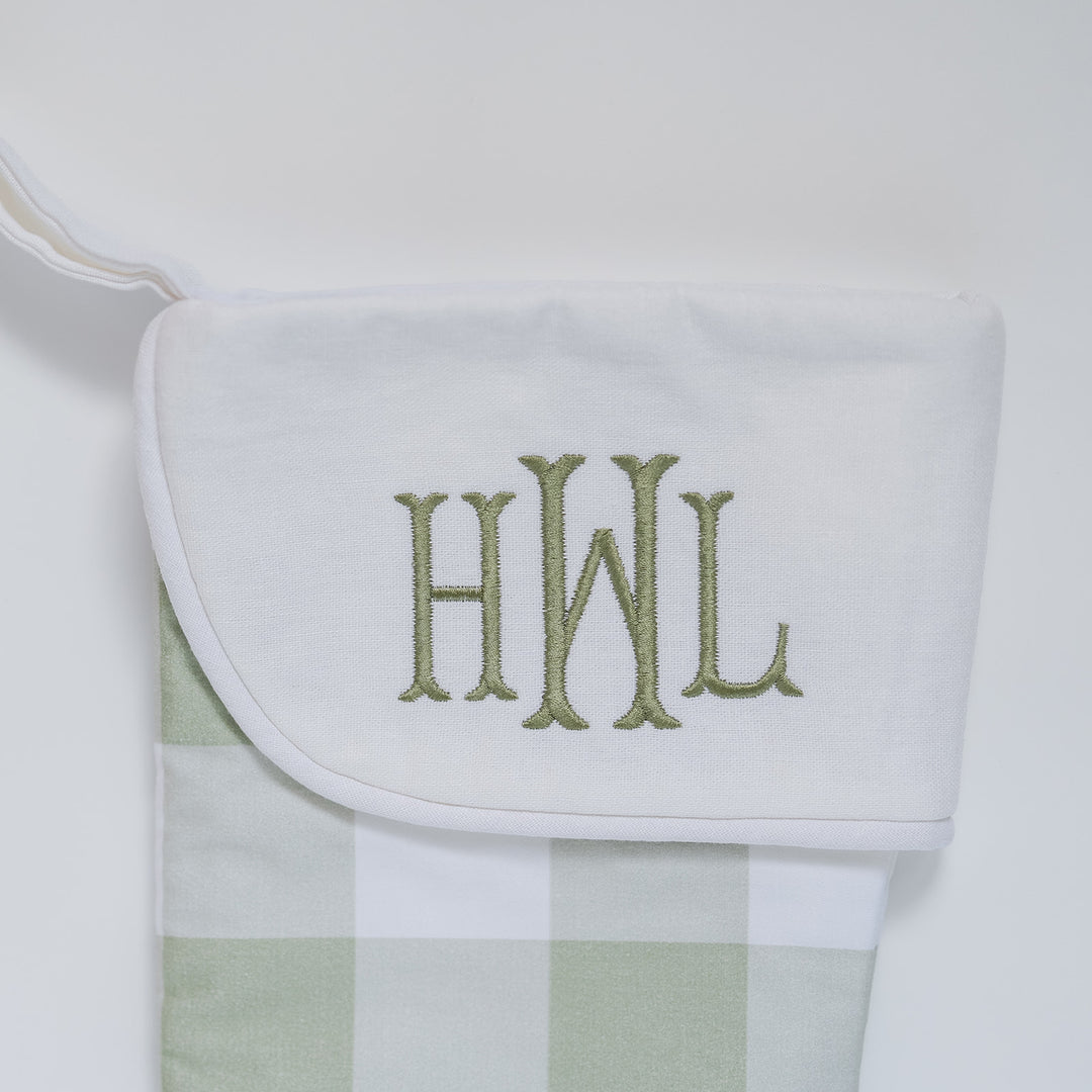 Green Buffalo Check Heirloom Christmas Stocking