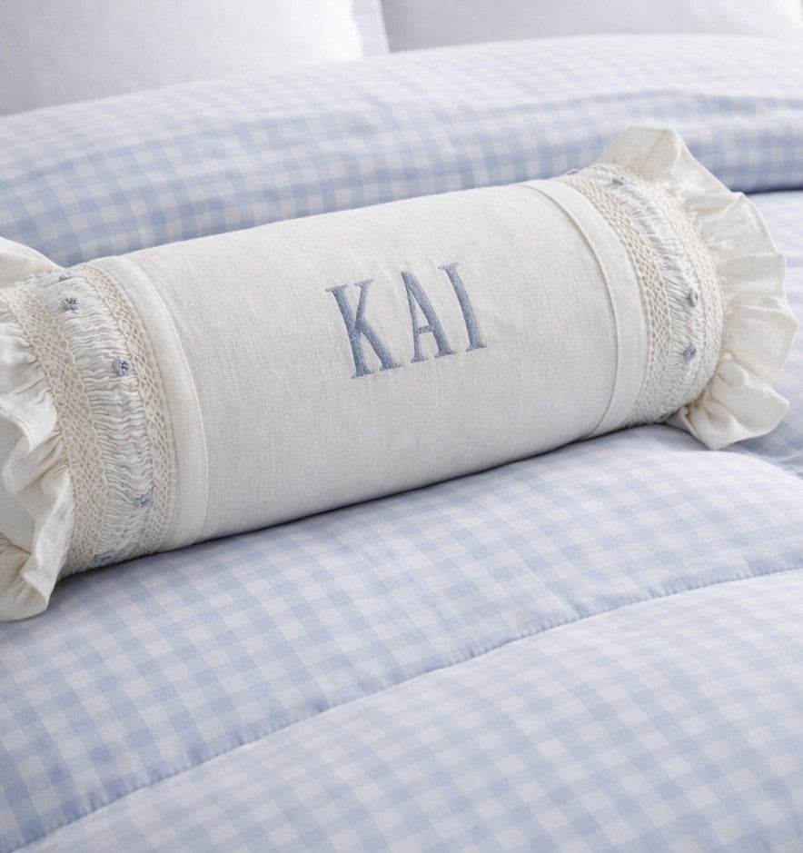 English Smocked Heirloom Bolster | Accent Pillow