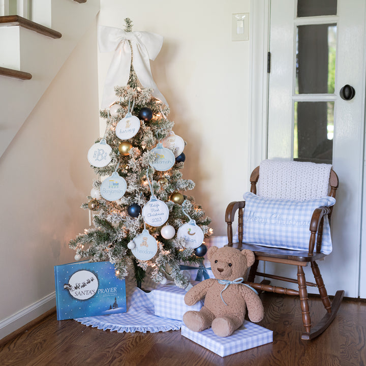 Little Blue Check Tree Skirt