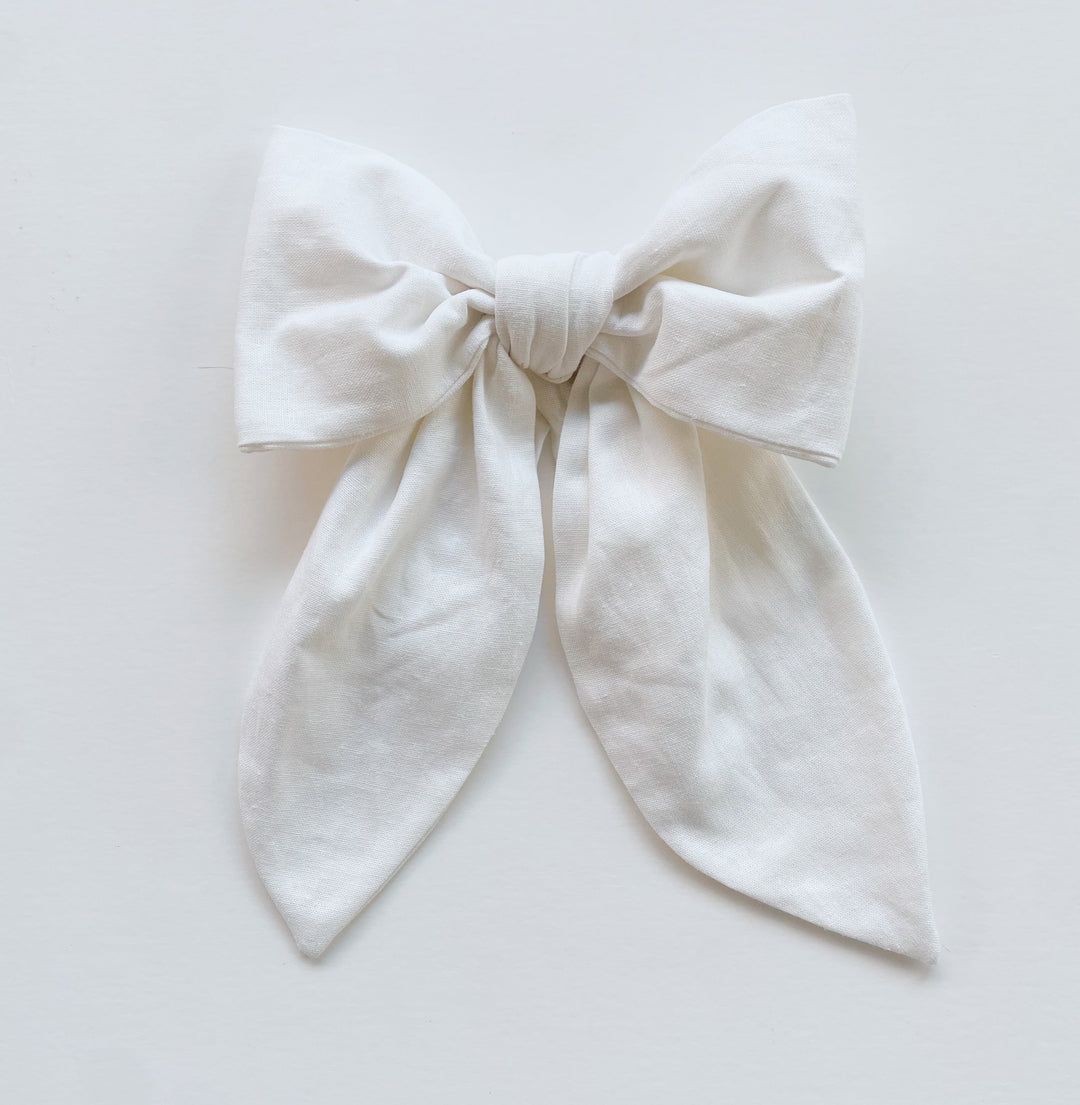 Blue Linen Easter Basket Bow