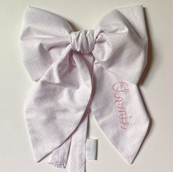 Pink Tiny Dot Easter Basket Bow