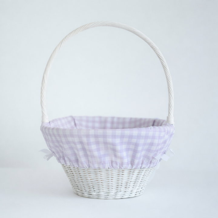 Little Lavender Check Cinch Liner (fits Pottery Barn Sabrina basket)