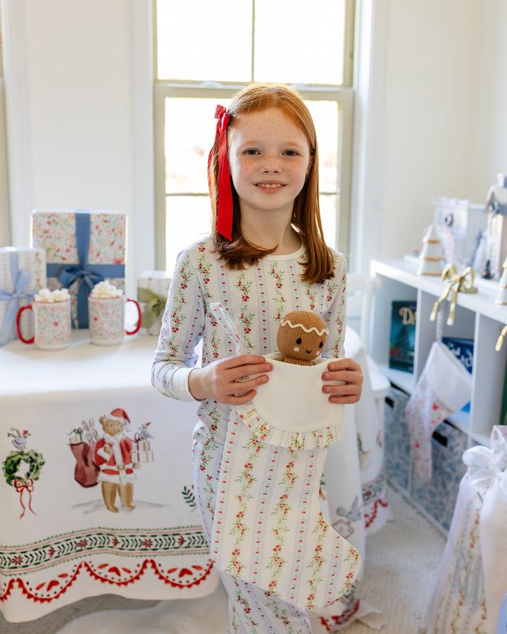 Holiday Floral Stripe Pajama Set