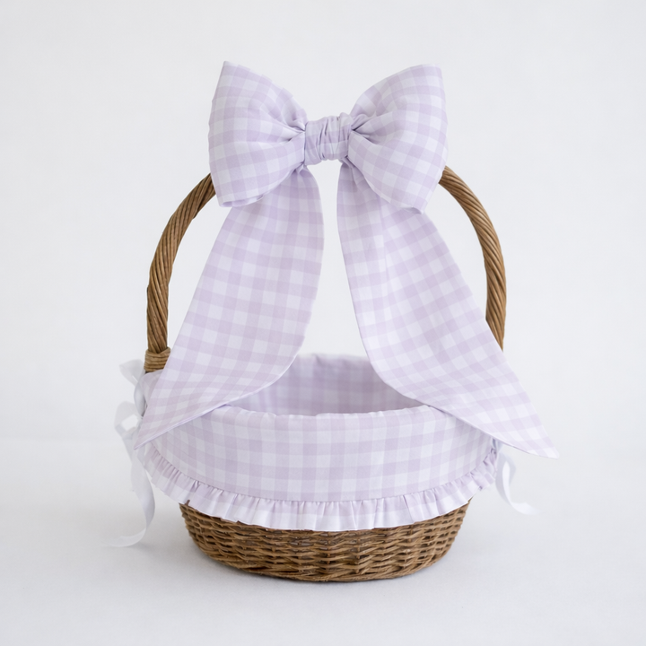 Little Lavender Check Liner + Bow Set (for Ballard Basket)