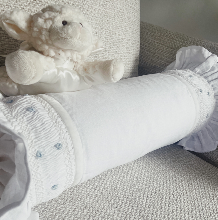 English Smocked Heirloom Bolster | Accent Pillow