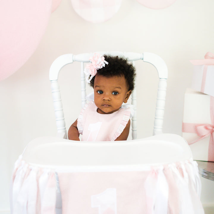 Pink Check Petite First Birthday Set