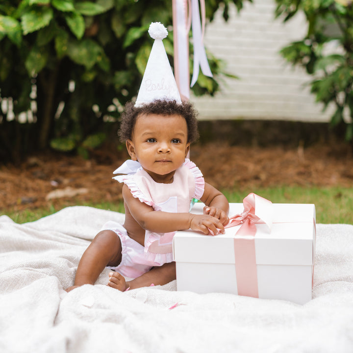 Pink Check Petite First Birthday Set