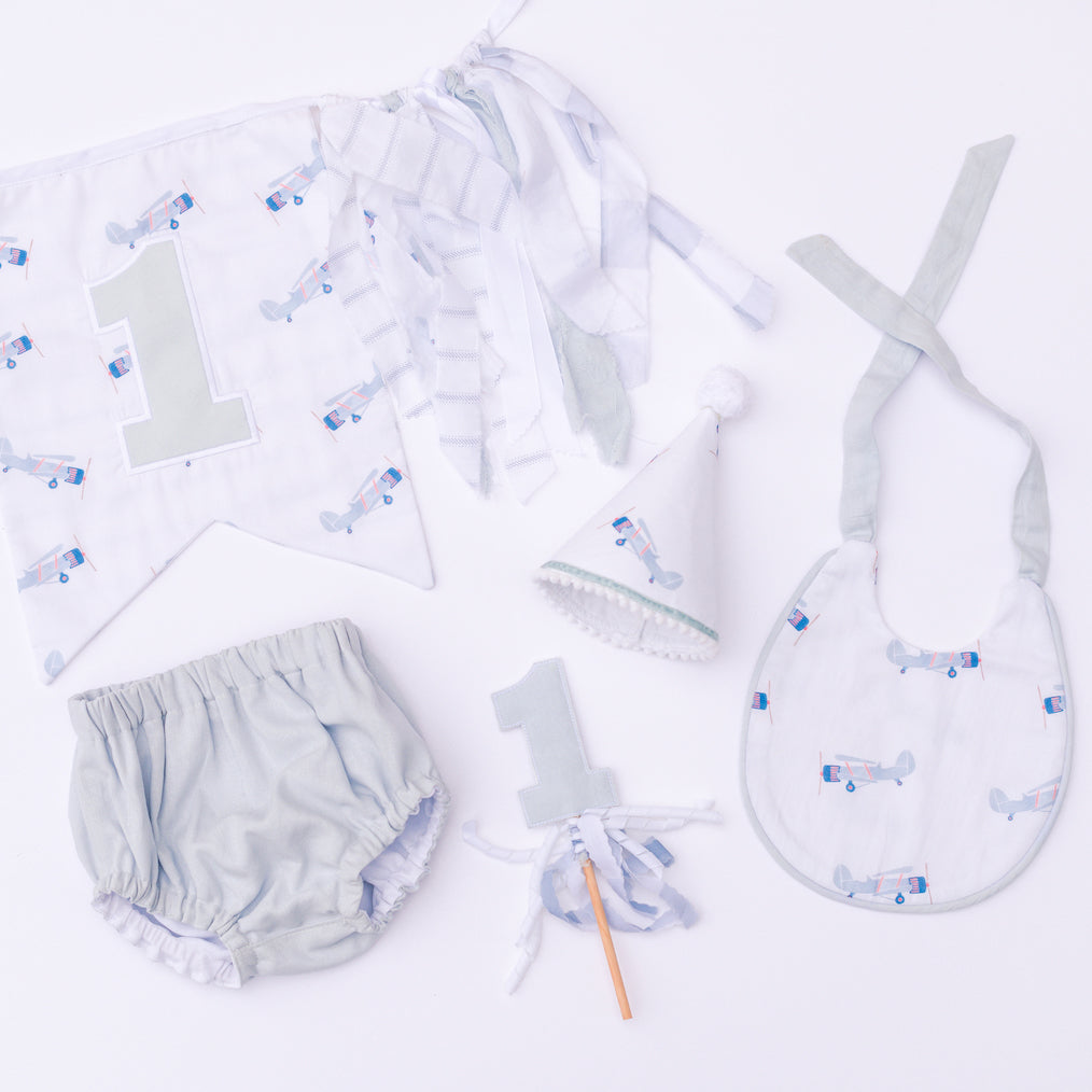 Flying Airplane Petite First Birthday Set