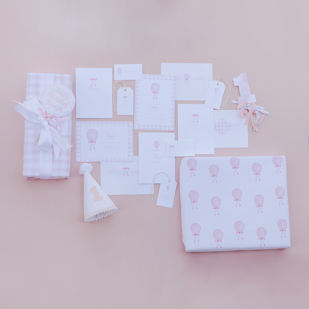 Little Pink Check Wrapping Paper Sheets (3 sheets)