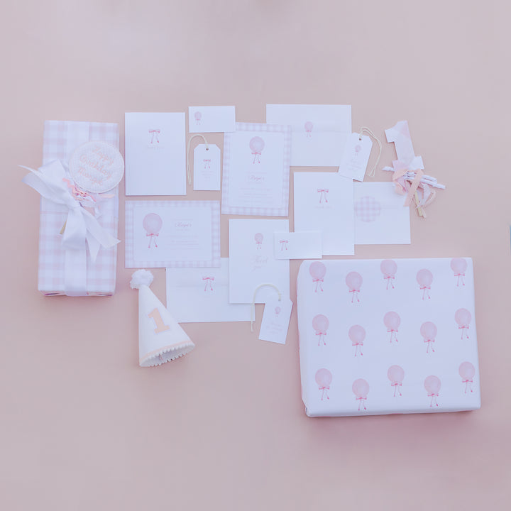 Little Pink Check Wrapping Paper Sheets (3 sheets)