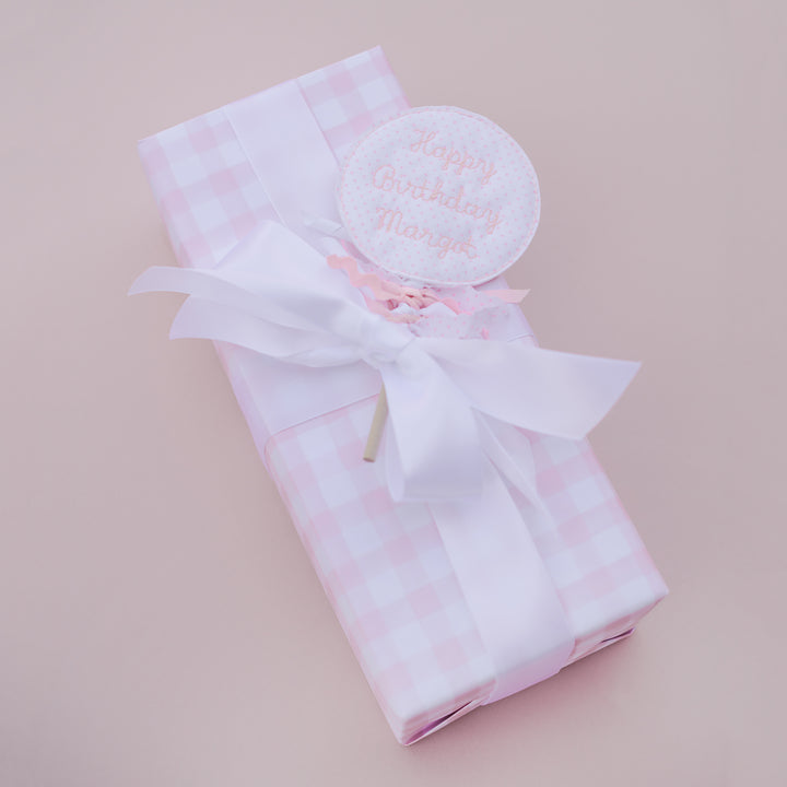 Little Pink Check Wrapping Paper Sheets (3 sheets)