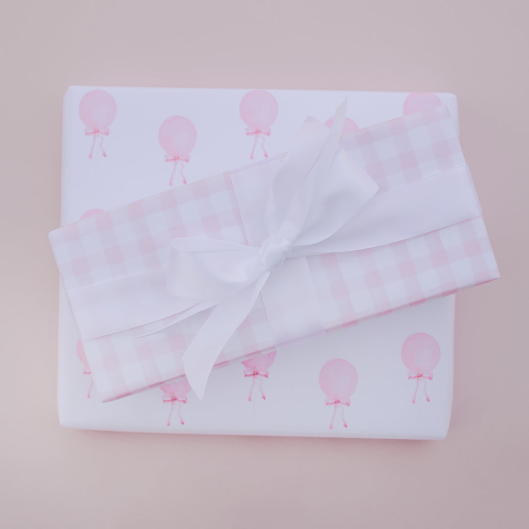 Little Pink Check Wrapping Paper Sheets (3 sheets)