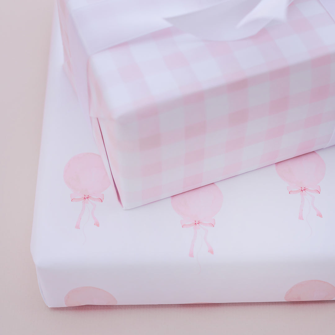 Little Pink Check Wrapping Paper Sheets (3 sheets)