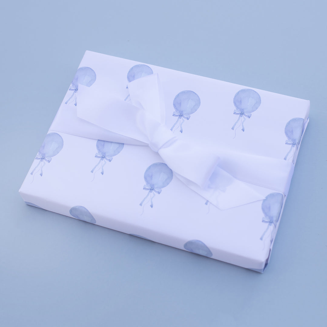 Blue Balloon Wrapping Paper Sheets (set of 3 sheets)