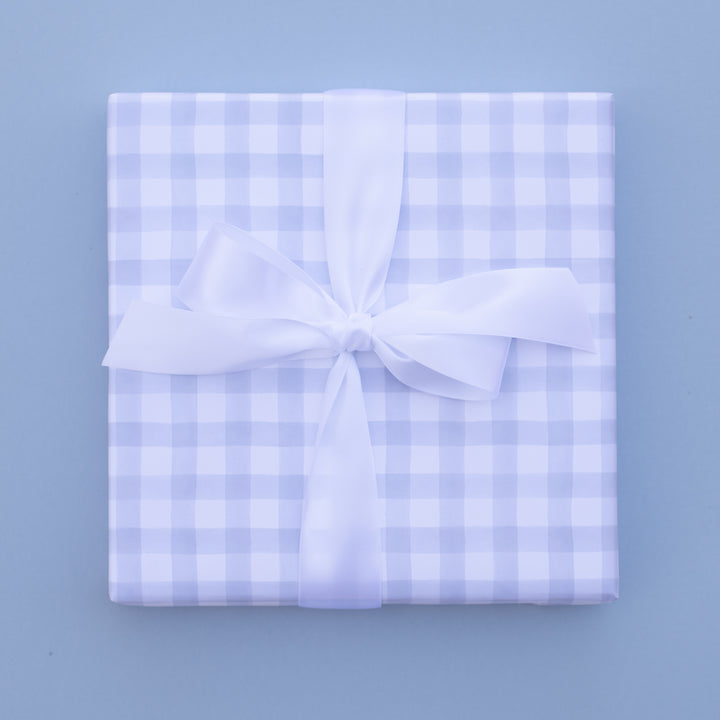 Little Blue Check Wrapping Paper Sheets (set of 3 sheets)